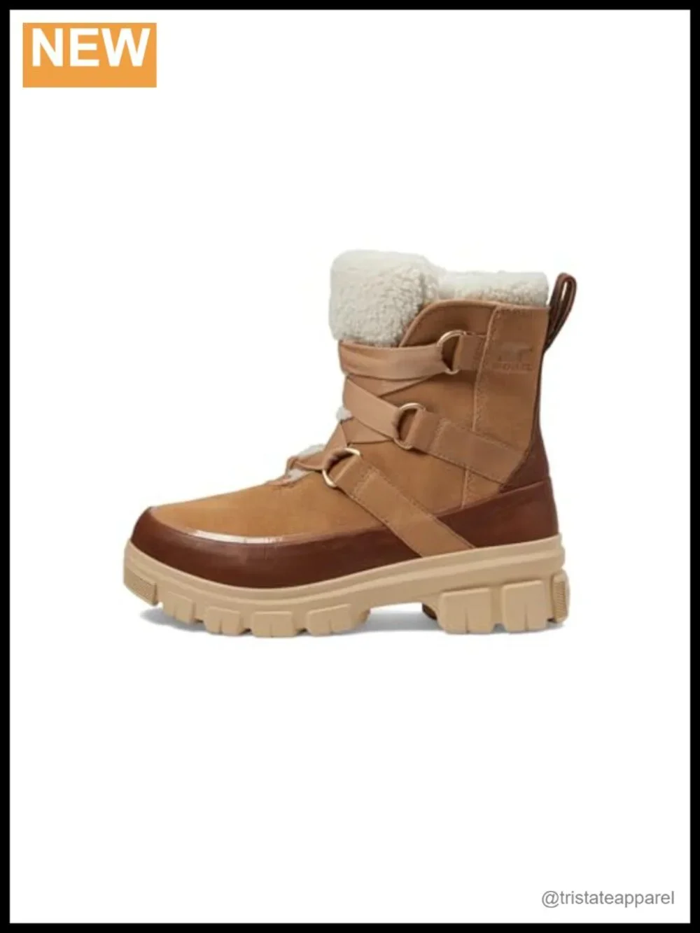Waterproof Suede Winter Boots with Faux Shearling Lining Lace Up